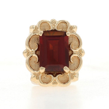 Yellow Gold Garnet Vintage Slide Charm - 14k 1.20ct