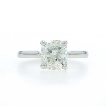 Platinum Diamond Solitaire Engagement Ring - 950 Cushion 2.71ct GIA