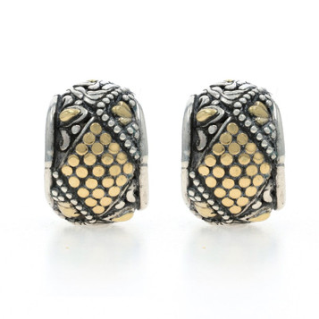 John Hardy Jaisalmer Hoop Earrings - Sterling 925 Yellow Gold 18k Pierced