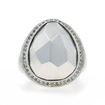 Sterling Silver Cubic Zirconias Cocktail Women's Ring - 925 Round