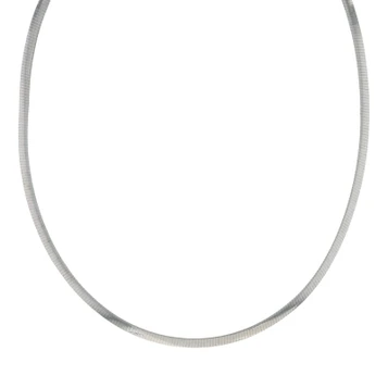 Sterling Silver Omega Chain Necklace 17 1/4" - 925 Yellow Gold 10k Reversible