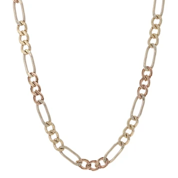 Yellow Gold Figaro Chain Men's Necklace 25" - 14k