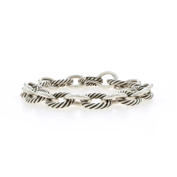 David Yurman Oval Link Bracelet 8" - Sterling Silver 925 Fancy Cable Chain
