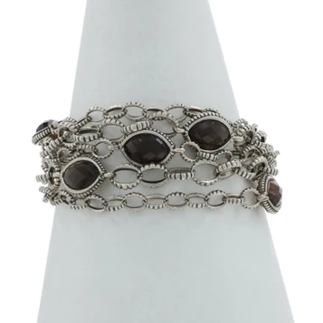 Lagos Smoky Quartz Multichain Station Bracelet 7 1/4" - Sterling 925 Marq Cab