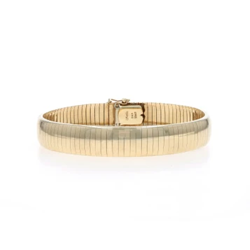 Yellow Gold Omega Chain Bracelet 7 1/4" - 14k