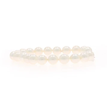 White Gold Akoya Pearl Knotted Strand Bracelet 7" - 14k