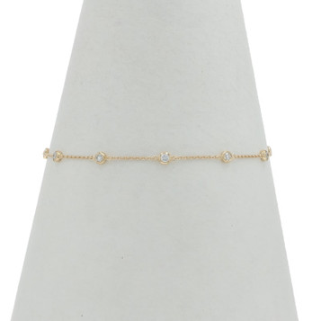 Yellow Gold Diamond by the Yard Bracelet - 14k Round Brilliant .50ctw Station