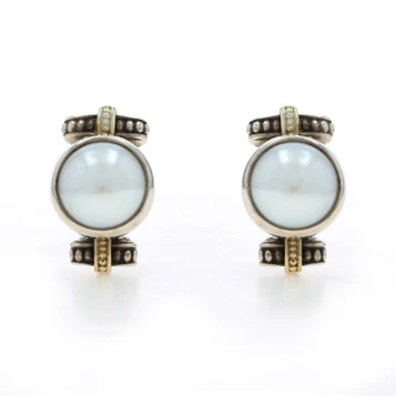 Lagos Caviar Mabe Pearl Drop Earrings - Sterling 925 Yellow Gold 18k Pierced