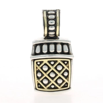 Lagos Caviar Enhancer Pendant - Sterling Silver 925 Yellow Gold 18k Lattice Dot