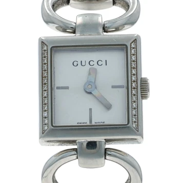 Gucci Tornabuoni Diamond Ladies Watch 120 Stainless Steel Quartz .12ctw