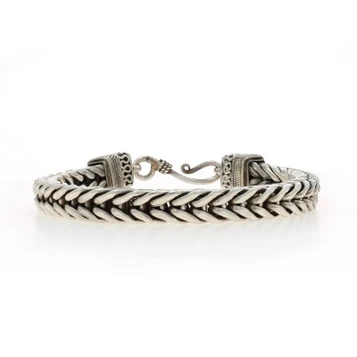 Sterling Foxtail Chain Bracelet 8" Silver 925