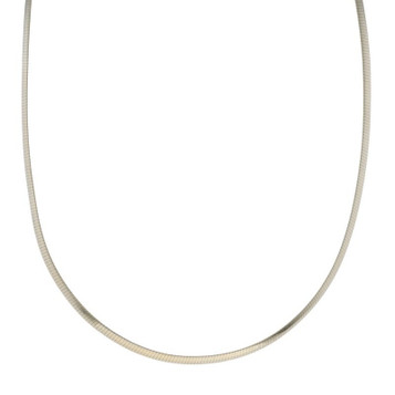 Sterling Silver Omega Chain Necklace 17 1/4" - 925 Yellow Gold 10k Reversible