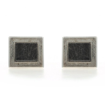 Sterling Silver Rutilated Quartz Men's Cufflinks - 925 Rectangular Geometric