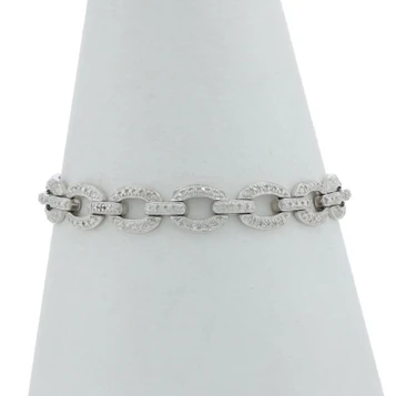 Sterling Silver Textured Link Bracelet 7 1/4" - 925