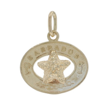Yellow Gold Barbados Charm - 14k Caribbean Travel