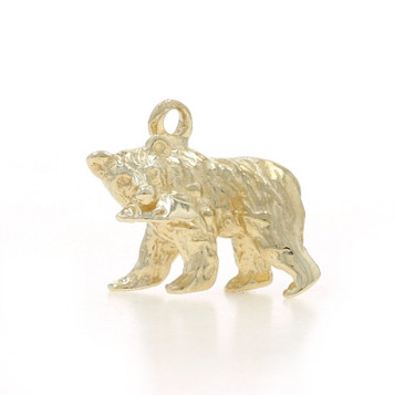 Yellow Gold Walking Bear Charm - 14k Wildlife