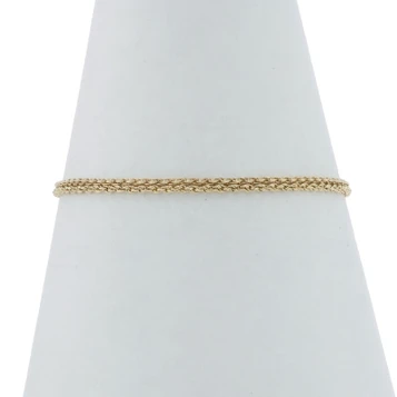 Yellow Gold Vintage Rope Chain Bracelet 7" - 14k Starter Slide Charm