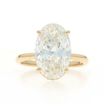 YellowGold Lab-Created Diamond Hidden Halo Engagement Ring 18k Oval 4.95ctw IGI