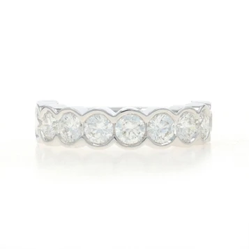 White Gold Diamond Wedding Band - 14k Round Brilliant 2.00ctw Ring