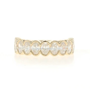 Yellow Gold Diamond Wedding Band - 14k Oval 2.25ctw Ring