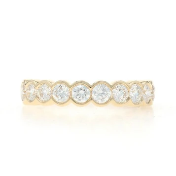 Yellow Gold Diamond Wedding Band - 14k Round Brilliant 1.00ctw Ring