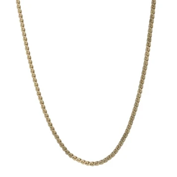 Yellow Gold Serpentine Chain Necklace 15 1/4" - 14k