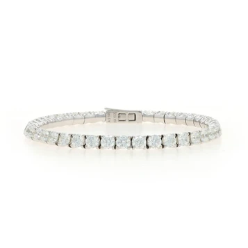 White Gold Diamond Comfort Fit Eternity Tennis Bracelet 7" - 14k Round 10.20ctw