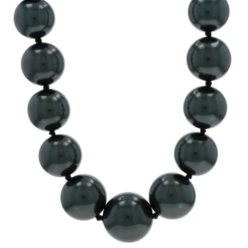Yellow Gold Simulated Pearl Knotted Strand Necklace 18" - 14k Beads