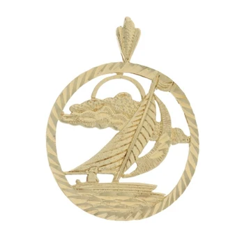 Yellow Gold Sailboat Pendant - 14k Sailing Travel