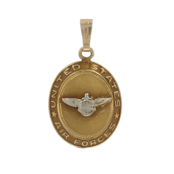 Yellow Gold United States Army Air Force Vintage Pendant - 10k U.S. Military