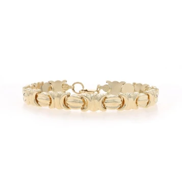 Yellow Gold Contoured Ribbon Link Bracelet 7 1/4" - 14k