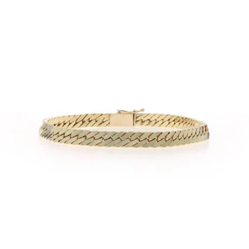 Yellow Gold Diamond Cut Curb Chain Bracelet 7 1/4" - 14k Unisex