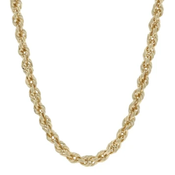 Yellow Gold Rope Chain Necklace 24" - 14k