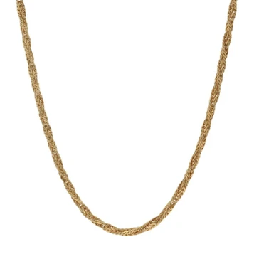 Yellow Gold Twisted Foxtail Chain Necklace 17 3/4" - 18k