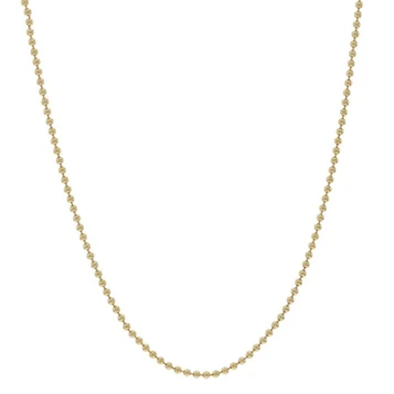 Yellow Gold Beaded Chain Necklace 18" - 14k