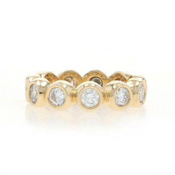 Yellow Gold Lab-Created Diamond Eternity Band - 14k Round 2.20ctw Ring