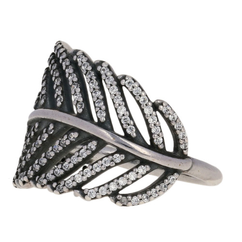 New Authentic Pandora Ring Light as a Feather 190886cz Sterling 50 5 Clear  CZ