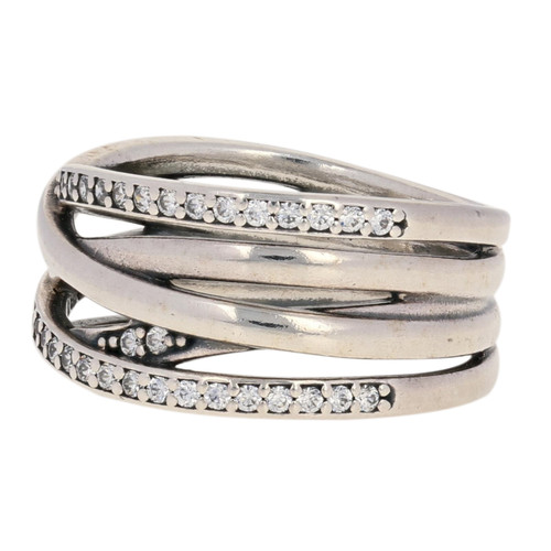 Pandora Entwined Ring - Sterling Silver Clear NEW Authentic 48 (US