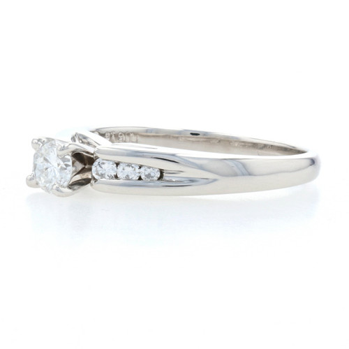 Platinum Diamond Engagement Ring - 900 Round Brilliant Cut .49ctw ...