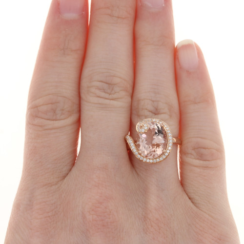 Amazon.com: MAIHAO 18K Solid Rose Gold Morganite Pink Gemstone Ring Set  Women Wedding Bridal Set Women Jewelry Size 6-10 (US Code 7) : Clothing,  Shoes & Jewelry