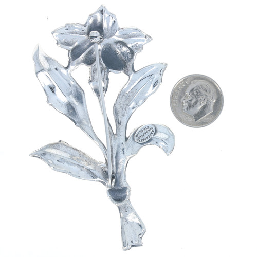 Danecraft Vintage Flower Brooch Sterling Silver - 925 Botanical