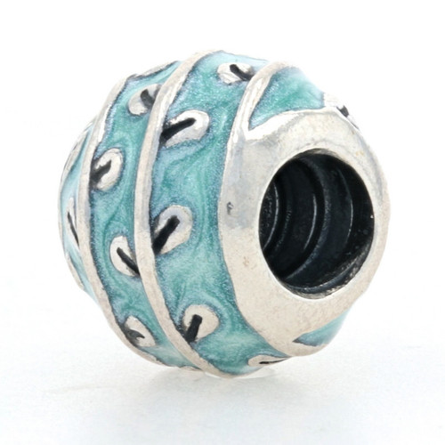 Authentic Pandora Blue Vines Charm Sterling Silver Floral Enamel