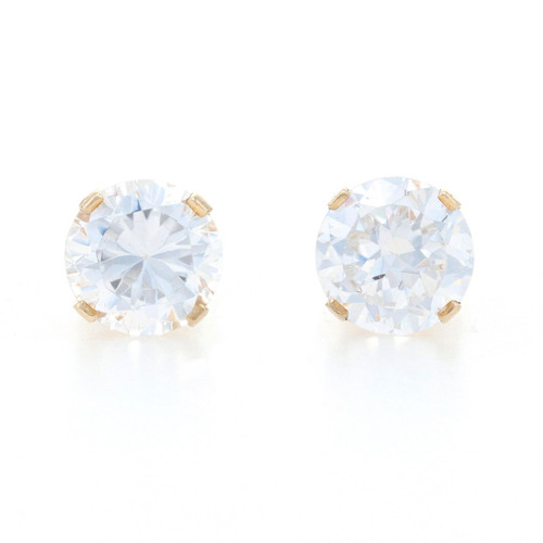 Buy 14 Karats Yellow Gold Cubic Zirconia Earrings, Small Dainty Sparkling  Stones Studs, Baby Girl Pierced Earrings 14K Gold and Crystal Gemstone  Online in India - Etsy