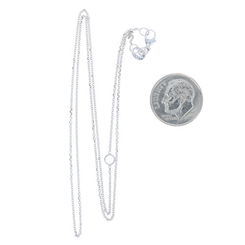 White Gold Diamond Cut Cable Chain Necklace 14k Adjustable Length