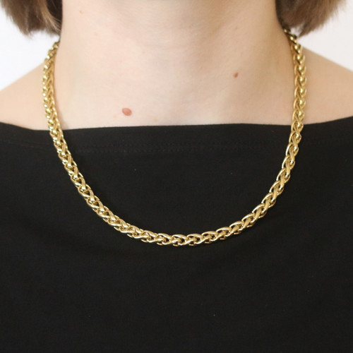 18k yellow gold wheat shop chain