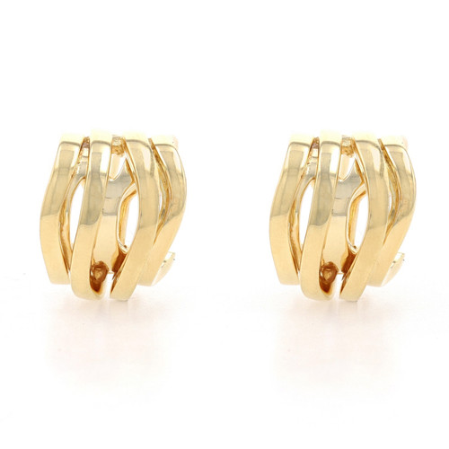 9ct Gold & Diamond Set Plaited Half Hoop Earrings – Gold Reserves Jewellers