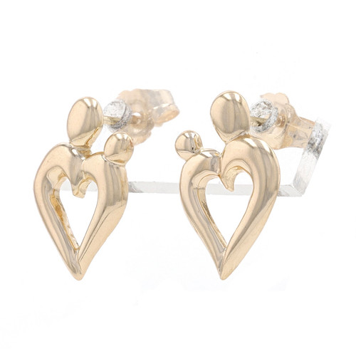 Kids heart earrings in 585 rose gold
