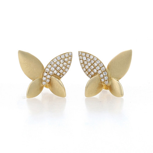 Butterfly Silhouette Diamond Mini Stud Earrings, White Gold | Graff