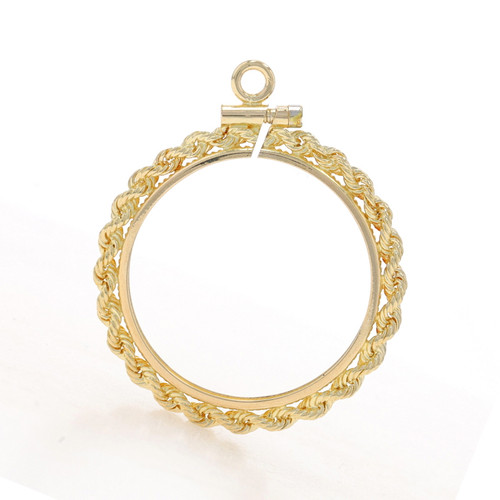 14K White Gold CVD Diamond Coin Holder | Shin Brothers Jewelers Inc.
