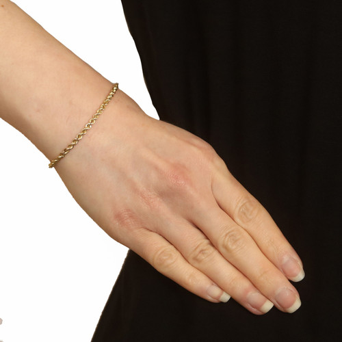 14k Solid Gold Rope Chain Bracelet 2.5mm | Florence Collection | MANSSION